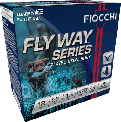 Fiocchi 12 Gauge Ammunition Flyway Series FI1235STBB BB Steel Shot 3-1/2" 1-3/8oz 1470fps 25 Rounds