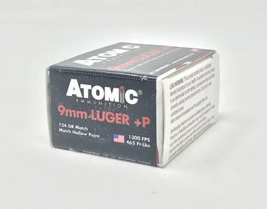 Atomic Ammunition 9mm Luger +P 00454 124 Grain Hollow Point 20 Rounds