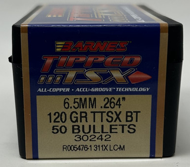 Barnes 6.5mm (.264 Dia) Reloading Bullets Copper TTSX B30242 120 Grain Boat Tail Ballistic Tip 50 Pieces