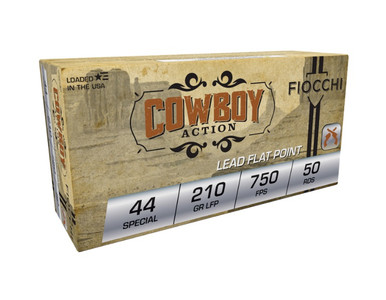 Fiocchi 44 Special Cowboy Action Ammunition FI44SCA 210 Grain Lead Round Nose Flat Point 50 rounds