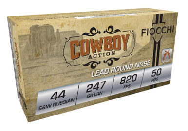 Fiocchi 44 S&W Russian FI44SWR 247 Grain Lead Round Nose 50 rounds