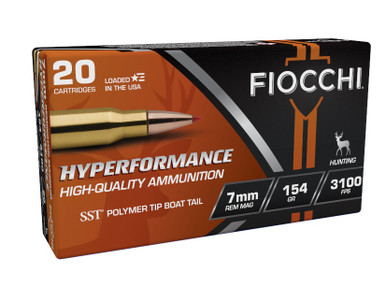 Fiocchi 7mm Rem Mag Ammunition FI7RMHSA 154 Grain Ballistic Tip 20 Rounds