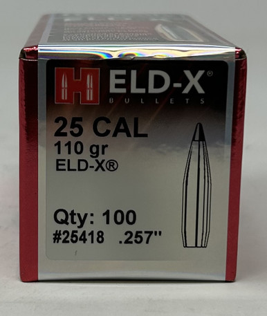 Hornady 25 Cal (.257 Dia) Reloading Bullets H25418 110 Grain ELD-X 100 Pieces
