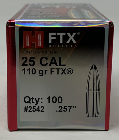 Hornady 25 Cal (.257 Dia) Reloading Bullets H2542 110 Grain FTX 100 Pieces