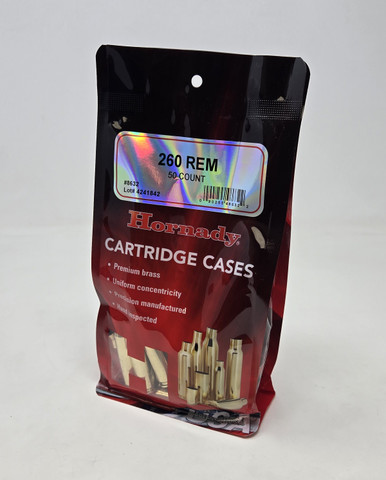 Hornady 260 Rem Unprimed Reloading Brass Casings H8632 50 Pieces