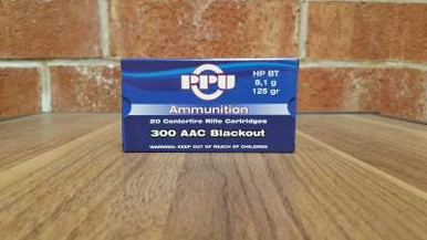Prvi PPU 300 AAC Blackout Ammunition PP300BH 125 Grain Hollow Point Boat Tail 20 Rounds