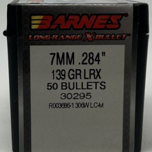 Barnes 7mm (.284 Dia) Reloading Bullets Copper LRX B30295 139 Grain Boat Tail Ballistic Tip 50 Pieces