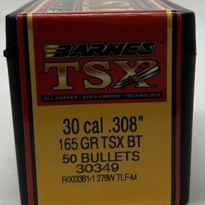 Barnes 30 Cal (.308 Dia) Reloading Bullets Copper TSX B30349 165 Grain Boat Tail Hollow Point 50 Pieces