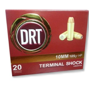 DRT 10mm Ammunition Terminal Shock 105 Grain Jacketed Hollow Point 20 rounds
