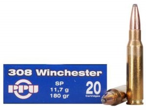 Prvi PPU 308 Winchester Ammunition PP3083 180 Grain Soft Point 20 rounds