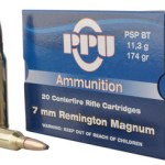 Prvi PPU 7mm Remington Magnum Ammunition PP7RM2 174 Grain Pointed Soft Point 20 rounds